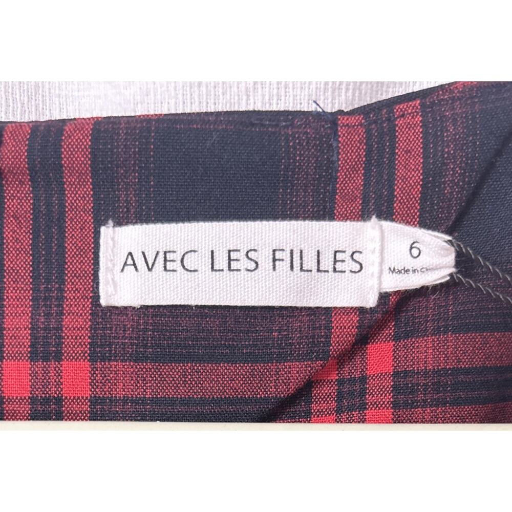 NWT Avec Les Filles Dress Red Plaid Sleeveless Womens Size 6 Goth Punk Uniform - Picture 5 of 11